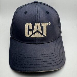 CAT Caterpillar Baseball Cap Hat Classic Parts Logo Navy Blue Adjustable OSFA
